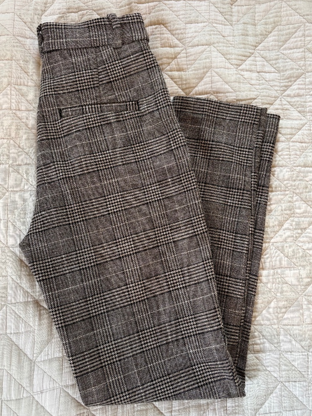 H & M gingham Dress Slacks mid rise skinny for